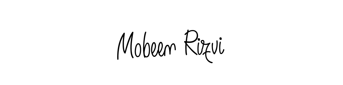 The best way (Angelique-Rose-font-FFP) to make a short signature is to pick only two or three words in your name. The name Mobeen Rizvi include a total of six letters. For converting this name. Mobeen Rizvi signature style 5 images and pictures png