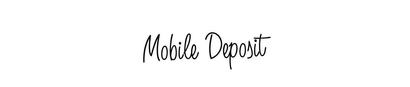 Use a signature maker to create a handwritten signature online. With this signature software, you can design (Angelique-Rose-font-FFP) your own signature for name Mobile Deposit. Mobile Deposit signature style 5 images and pictures png
