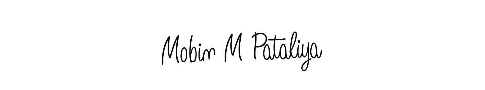 Make a beautiful signature design for name Mobin M Pataliya. With this signature (Angelique-Rose-font-FFP) style, you can create a handwritten signature for free. Mobin M Pataliya signature style 5 images and pictures png
