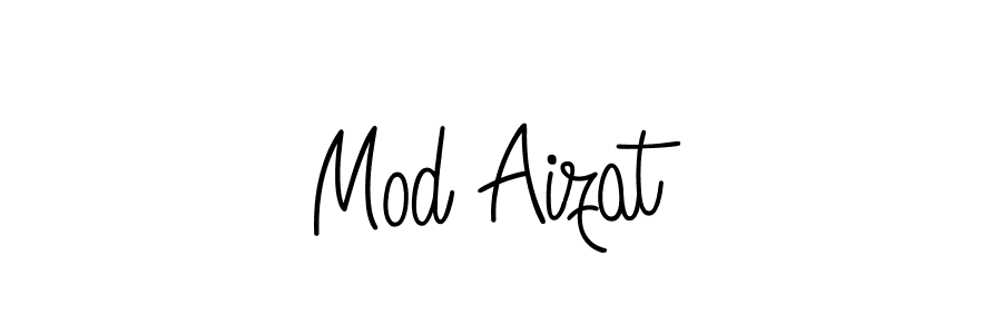 Use a signature maker to create a handwritten signature online. With this signature software, you can design (Angelique-Rose-font-FFP) your own signature for name Mod Aizat. Mod Aizat signature style 5 images and pictures png