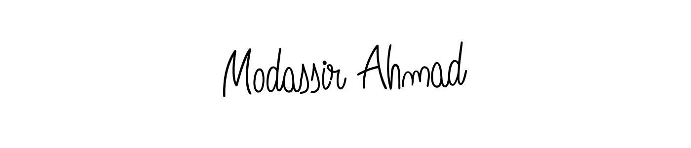 Use a signature maker to create a handwritten signature online. With this signature software, you can design (Angelique-Rose-font-FFP) your own signature for name Modassir Ahmad. Modassir Ahmad signature style 5 images and pictures png