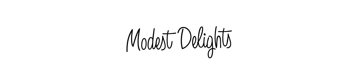 It looks lik you need a new signature style for name Modest Delights. Design unique handwritten (Angelique-Rose-font-FFP) signature with our free signature maker in just a few clicks. Modest Delights signature style 5 images and pictures png