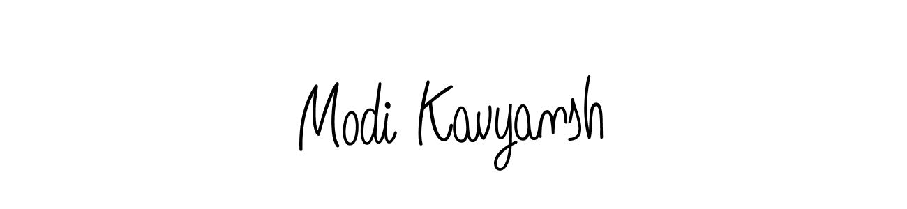 Design your own signature with our free online signature maker. With this signature software, you can create a handwritten (Angelique-Rose-font-FFP) signature for name Modi Kavyansh. Modi Kavyansh signature style 5 images and pictures png
