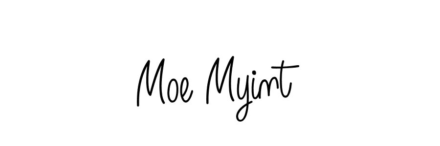 The best way (Angelique-Rose-font-FFP) to make a short signature is to pick only two or three words in your name. The name Moe Myint include a total of six letters. For converting this name. Moe Myint signature style 5 images and pictures png