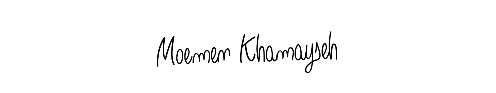 How to Draw Moemen Khamayseh signature style? Angelique-Rose-font-FFP is a latest design signature styles for name Moemen Khamayseh. Moemen Khamayseh signature style 5 images and pictures png