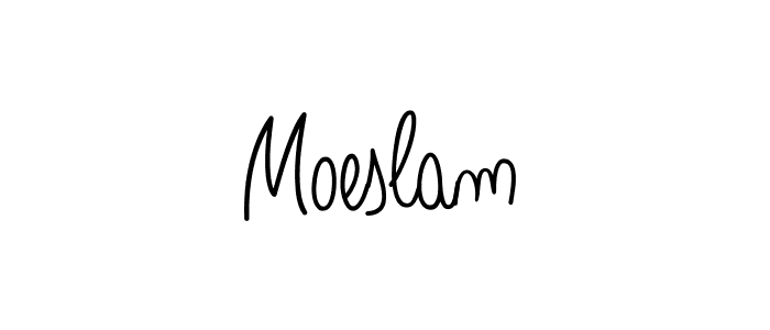 Use a signature maker to create a handwritten signature online. With this signature software, you can design (Angelique-Rose-font-FFP) your own signature for name Moeslam. Moeslam signature style 5 images and pictures png