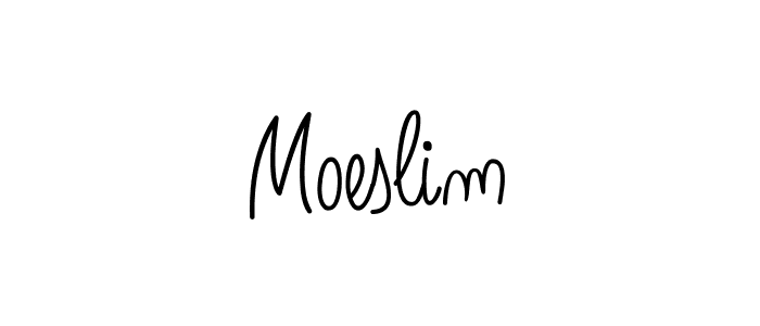 Moeslim stylish signature style. Best Handwritten Sign (Angelique-Rose-font-FFP) for my name. Handwritten Signature Collection Ideas for my name Moeslim. Moeslim signature style 5 images and pictures png