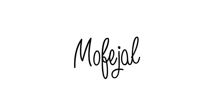 Use a signature maker to create a handwritten signature online. With this signature software, you can design (Angelique-Rose-font-FFP) your own signature for name Mofejal. Mofejal signature style 5 images and pictures png