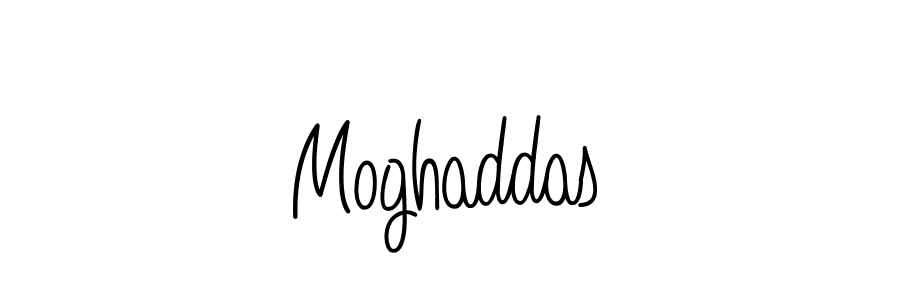 Make a beautiful signature design for name Moghaddas. With this signature (Angelique-Rose-font-FFP) style, you can create a handwritten signature for free. Moghaddas signature style 5 images and pictures png