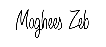 Personalize your online presence with Moghees Zeb signature rendered in elegant Angelique-Rose-font-FFP font. Great for website footers and blogs. Moghees Zeb signature style 5 images and pictures png