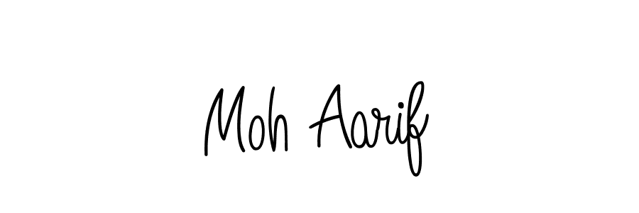 Use a signature maker to create a handwritten signature online. With this signature software, you can design (Angelique-Rose-font-FFP) your own signature for name Moh Aarif. Moh Aarif signature style 5 images and pictures png