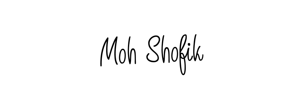 You should practise on your own different ways (Angelique-Rose-font-FFP) to write your name (Moh Shofik) in signature. don't let someone else do it for you. Moh Shofik signature style 5 images and pictures png