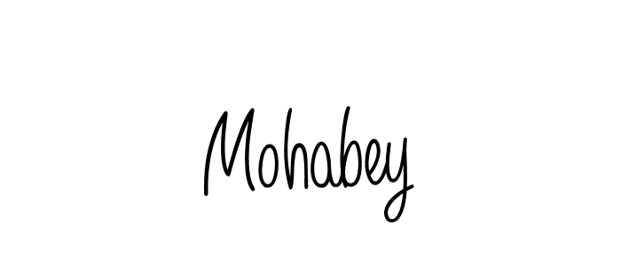 Make a beautiful signature design for name Mohabey. With this signature (Angelique-Rose-font-FFP) style, you can create a handwritten signature for free. Mohabey signature style 5 images and pictures png