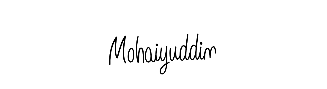 Make a beautiful signature design for name Mohaiyuddin. With this signature (Angelique-Rose-font-FFP) style, you can create a handwritten signature for free. Mohaiyuddin signature style 5 images and pictures png