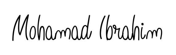 Create a personalized artistic stamp with Mohamad Ibrahim in Angelique-Rose-font-FFP font. Perfect for visual artists, designers, and influencers. Mohamad Ibrahim signature style 5 images and pictures png