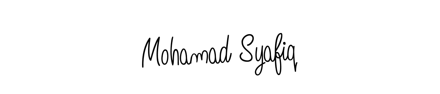 Design your own signature with our free online signature maker. With this signature software, you can create a handwritten (Angelique-Rose-font-FFP) signature for name Mohamad Syafiq. Mohamad Syafiq signature style 5 images and pictures png