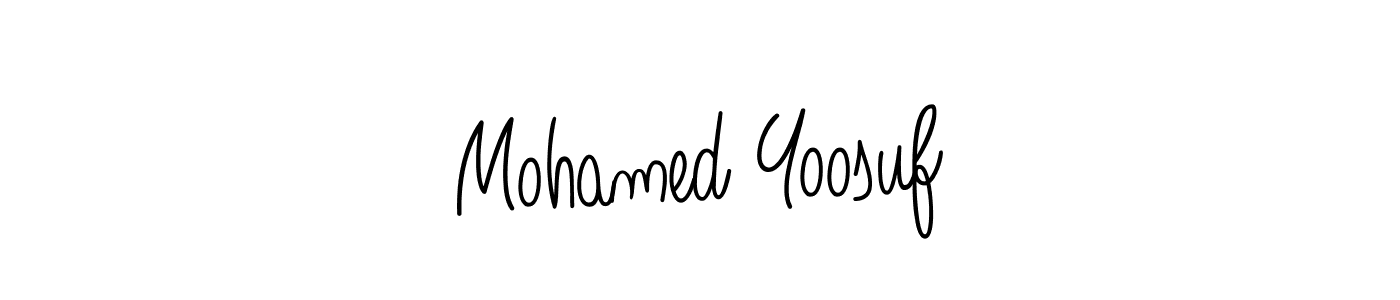 Angelique-Rose-font-FFP is a professional signature style that is perfect for those who want to add a touch of class to their signature. It is also a great choice for those who want to make their signature more unique. Get Mohamed Yoosuf name to fancy signature for free. Mohamed Yoosuf signature style 5 images and pictures png
