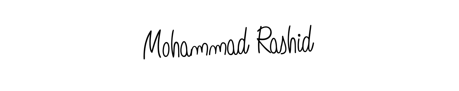 You should practise on your own different ways (Angelique-Rose-font-FFP) to write your name (Mohammad Rashid) in signature. don't let someone else do it for you. Mohammad Rashid signature style 5 images and pictures png