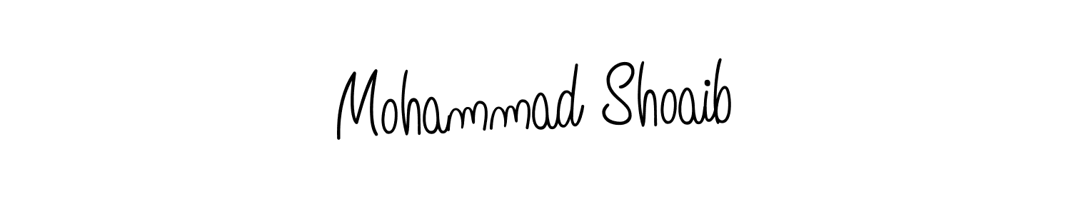 You should practise on your own different ways (Angelique-Rose-font-FFP) to write your name (Mohammad Shoaib) in signature. don't let someone else do it for you. Mohammad Shoaib signature style 5 images and pictures png
