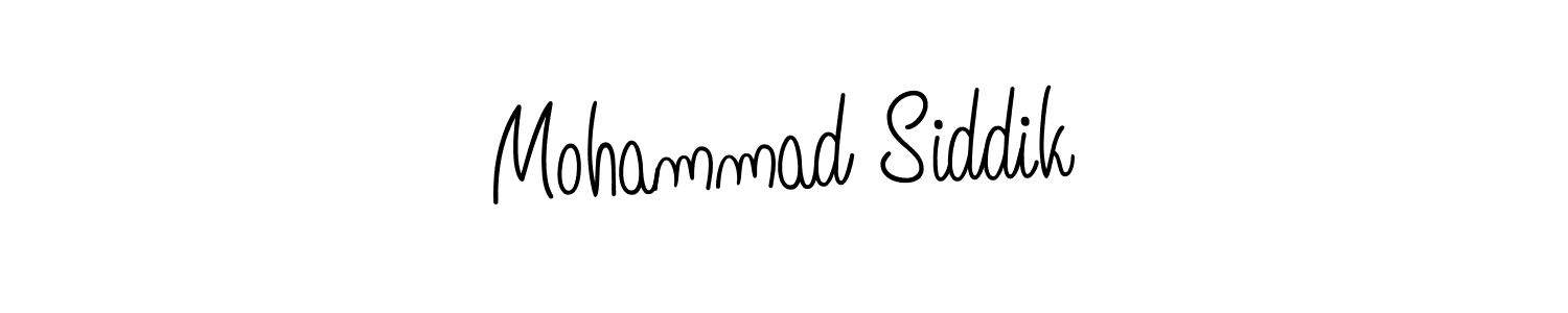 Use a signature maker to create a handwritten signature online. With this signature software, you can design (Angelique-Rose-font-FFP) your own signature for name Mohammad Siddik. Mohammad Siddik signature style 5 images and pictures png