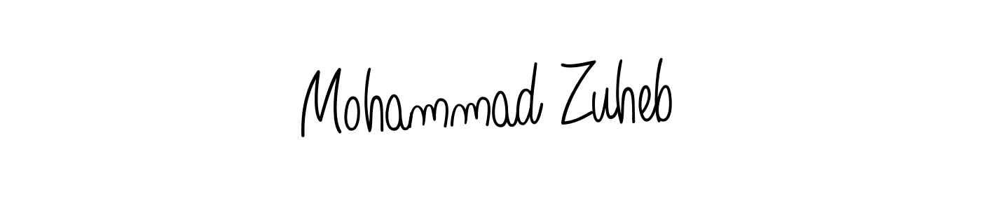 You should practise on your own different ways (Angelique-Rose-font-FFP) to write your name (Mohammad Zuheb) in signature. don't let someone else do it for you. Mohammad Zuheb signature style 5 images and pictures png