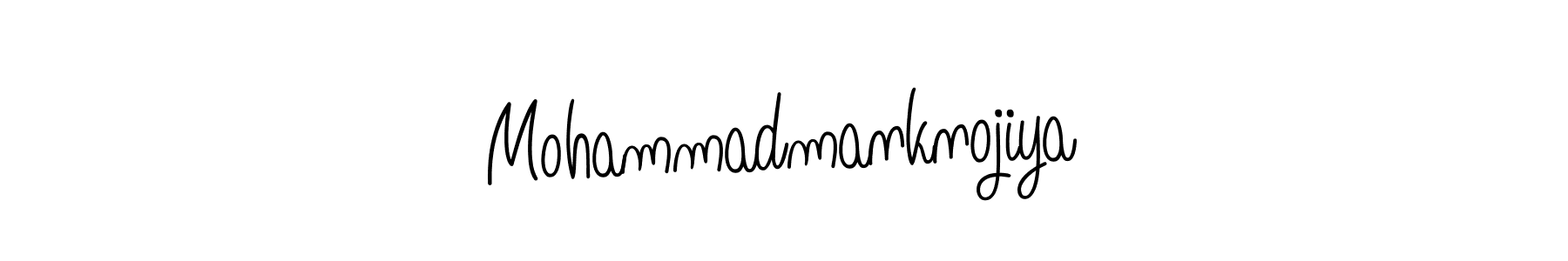 Use a signature maker to create a handwritten signature online. With this signature software, you can design (Angelique-Rose-font-FFP) your own signature for name Mohammadmanknojiya. Mohammadmanknojiya signature style 5 images and pictures png