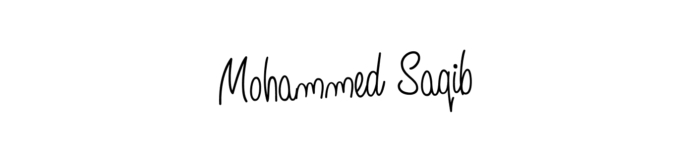 The best way (Angelique-Rose-font-FFP) to make a short signature is to pick only two or three words in your name. The name Mohammed Saqib include a total of six letters. For converting this name. Mohammed Saqib signature style 5 images and pictures png