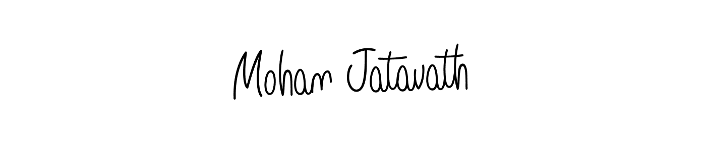 The best way (Angelique-Rose-font-FFP) to make a short signature is to pick only two or three words in your name. The name Mohan Jatavath include a total of six letters. For converting this name. Mohan Jatavath signature style 5 images and pictures png