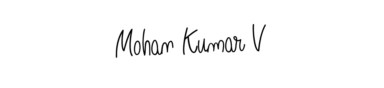 Make a beautiful signature design for name Mohan Kumar V. With this signature (Angelique-Rose-font-FFP) style, you can create a handwritten signature for free. Mohan Kumar V signature style 5 images and pictures png