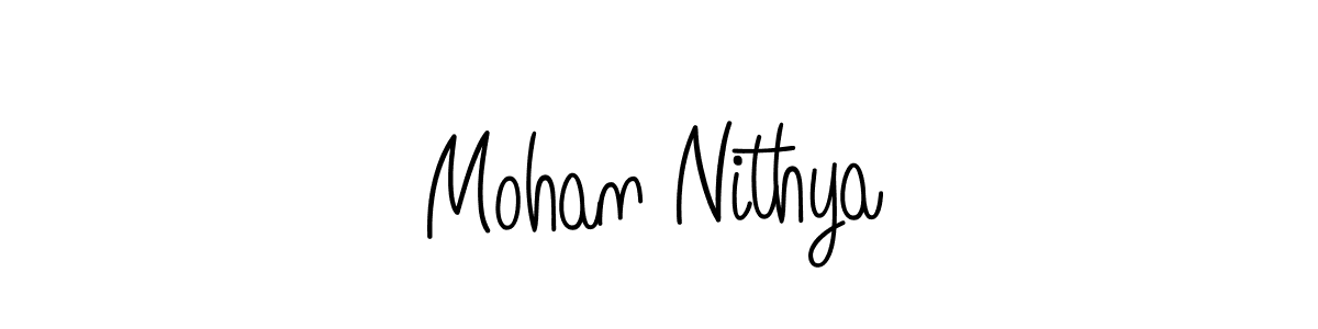 You should practise on your own different ways (Angelique-Rose-font-FFP) to write your name (Mohan Nithya) in signature. don't let someone else do it for you. Mohan Nithya signature style 5 images and pictures png