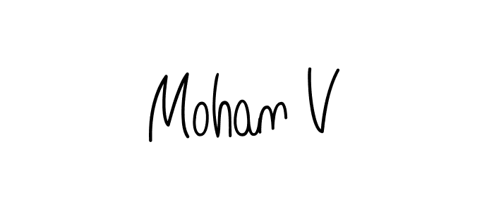 Mohan V stylish signature style. Best Handwritten Sign (Angelique-Rose-font-FFP) for my name. Handwritten Signature Collection Ideas for my name Mohan V. Mohan V signature style 5 images and pictures png