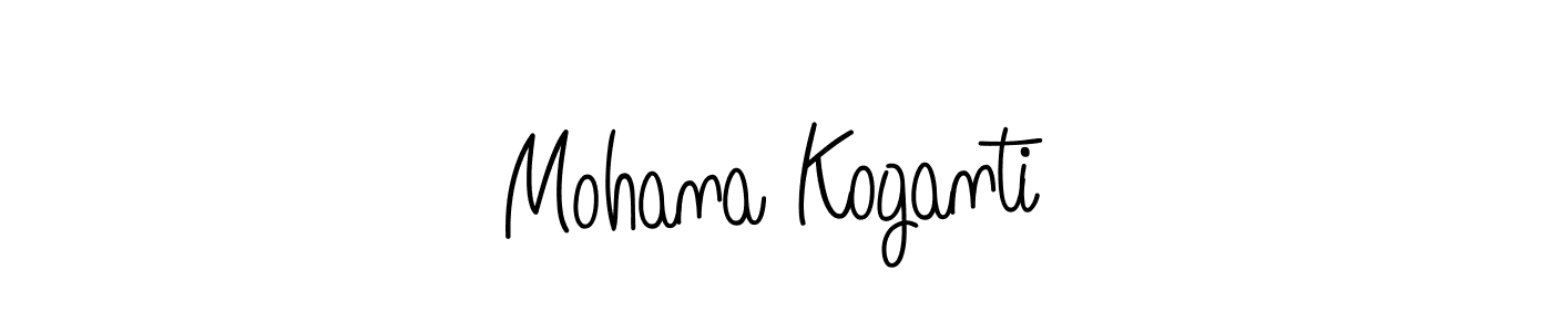 Use a signature maker to create a handwritten signature online. With this signature software, you can design (Angelique-Rose-font-FFP) your own signature for name Mohana Koganti. Mohana Koganti signature style 5 images and pictures png