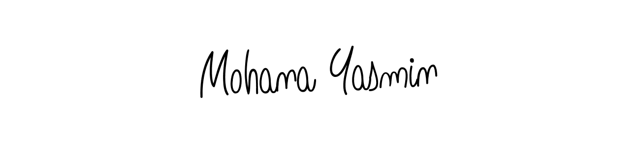 Use a signature maker to create a handwritten signature online. With this signature software, you can design (Angelique-Rose-font-FFP) your own signature for name Mohana Yasmin. Mohana Yasmin signature style 5 images and pictures png
