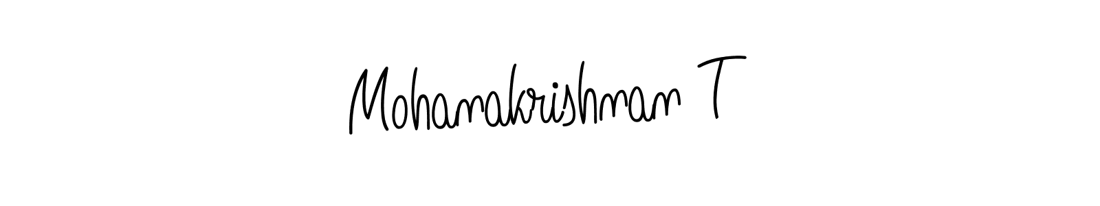Create a beautiful signature design for name Mohanakrishnan T. With this signature (Angelique-Rose-font-FFP) fonts, you can make a handwritten signature for free. Mohanakrishnan T signature style 5 images and pictures png