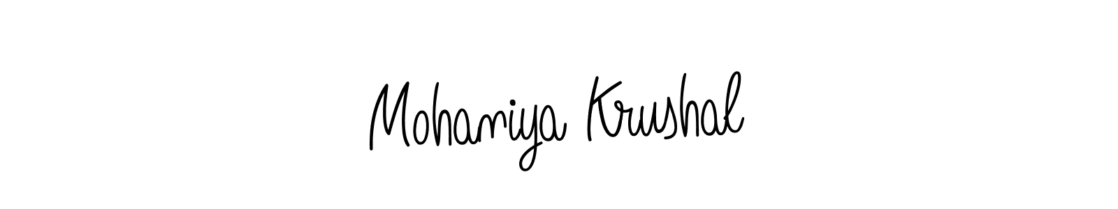 You should practise on your own different ways (Angelique-Rose-font-FFP) to write your name (Mohaniya Krushal) in signature. don't let someone else do it for you. Mohaniya Krushal signature style 5 images and pictures png