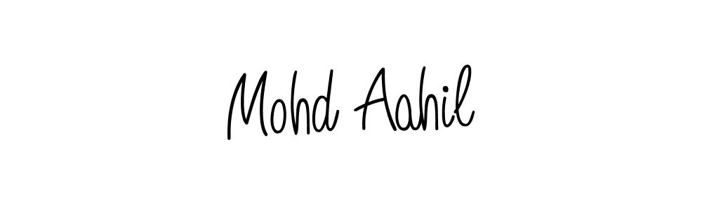 You should practise on your own different ways (Angelique-Rose-font-FFP) to write your name (Mohd Aahil) in signature. don't let someone else do it for you. Mohd Aahil signature style 5 images and pictures png