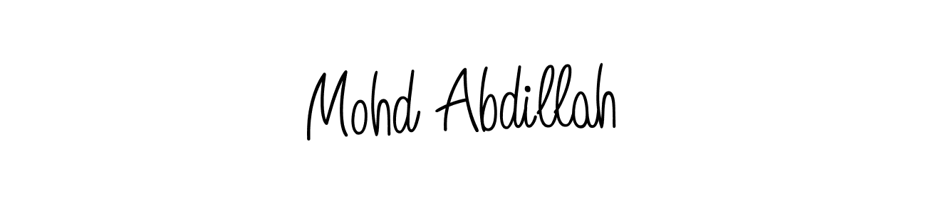 Use a signature maker to create a handwritten signature online. With this signature software, you can design (Angelique-Rose-font-FFP) your own signature for name Mohd Abdillah. Mohd Abdillah signature style 5 images and pictures png