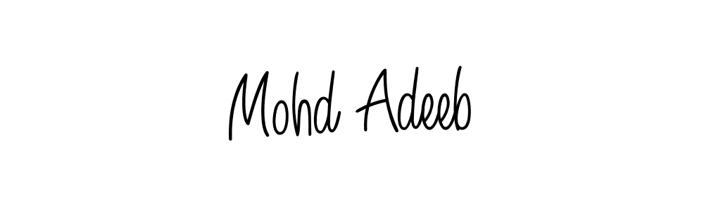 The best way (Angelique-Rose-font-FFP) to make a short signature is to pick only two or three words in your name. The name Mohd Adeeb include a total of six letters. For converting this name. Mohd Adeeb signature style 5 images and pictures png