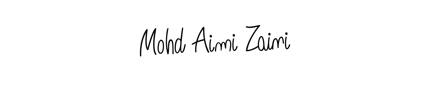The best way (Angelique-Rose-font-FFP) to make a short signature is to pick only two or three words in your name. The name Mohd Aimi Zaini include a total of six letters. For converting this name. Mohd Aimi Zaini signature style 5 images and pictures png