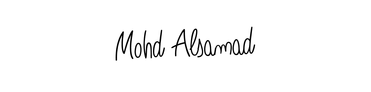 Use a signature maker to create a handwritten signature online. With this signature software, you can design (Angelique-Rose-font-FFP) your own signature for name Mohd Alsamad. Mohd Alsamad signature style 5 images and pictures png