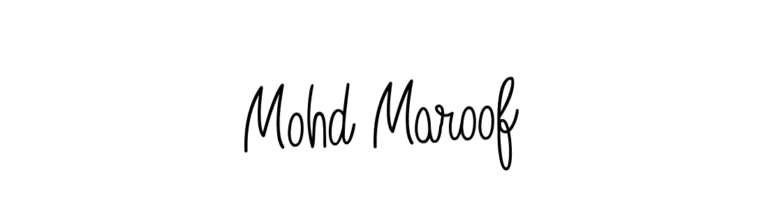 Use a signature maker to create a handwritten signature online. With this signature software, you can design (Angelique-Rose-font-FFP) your own signature for name Mohd Maroof. Mohd Maroof signature style 5 images and pictures png