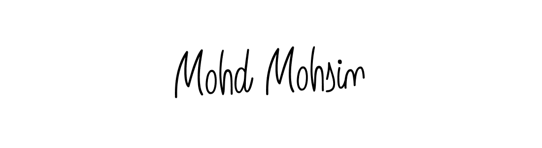 You should practise on your own different ways (Angelique-Rose-font-FFP) to write your name (Mohd Mohsin) in signature. don't let someone else do it for you. Mohd Mohsin signature style 5 images and pictures png