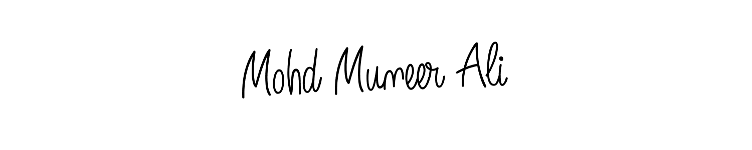 You should practise on your own different ways (Angelique-Rose-font-FFP) to write your name (Mohd Muneer Ali) in signature. don't let someone else do it for you. Mohd Muneer Ali signature style 5 images and pictures png