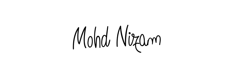 Make a beautiful signature design for name Mohd Nizam. With this signature (Angelique-Rose-font-FFP) style, you can create a handwritten signature for free. Mohd Nizam signature style 5 images and pictures png