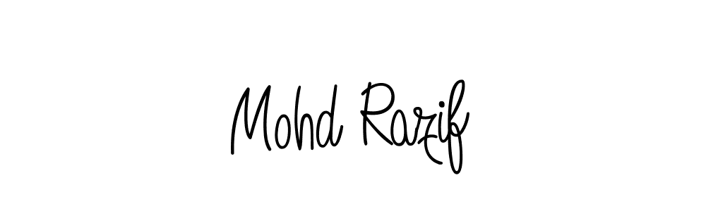 Design your own signature with our free online signature maker. With this signature software, you can create a handwritten (Angelique-Rose-font-FFP) signature for name Mohd Razif. Mohd Razif signature style 5 images and pictures png