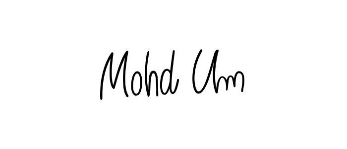 Use a signature maker to create a handwritten signature online. With this signature software, you can design (Angelique-Rose-font-FFP) your own signature for name Mohd Um. Mohd Um signature style 5 images and pictures png