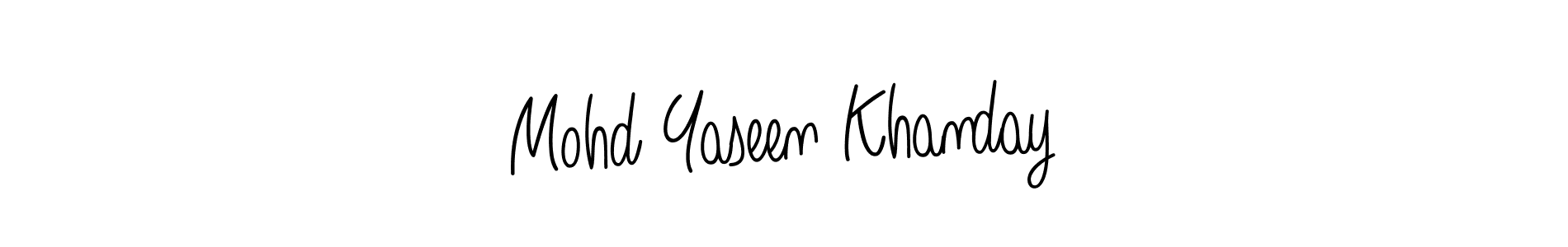 The best way (Angelique-Rose-font-FFP) to make a short signature is to pick only two or three words in your name. The name Mohd Yaseen Khanday include a total of six letters. For converting this name. Mohd Yaseen Khanday signature style 5 images and pictures png