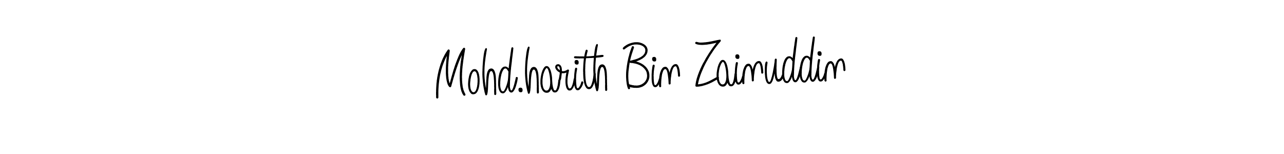 How to make Mohd.harith Bin Zainuddin name signature. Use Angelique-Rose-font-FFP style for creating short signs online. This is the latest handwritten sign. Mohd.harith Bin Zainuddin signature style 5 images and pictures png