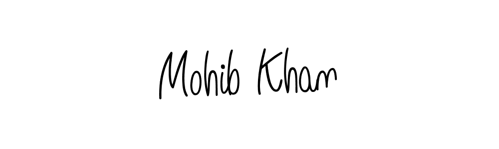 Use a signature maker to create a handwritten signature online. With this signature software, you can design (Angelique-Rose-font-FFP) your own signature for name Mohib Khan. Mohib Khan signature style 5 images and pictures png