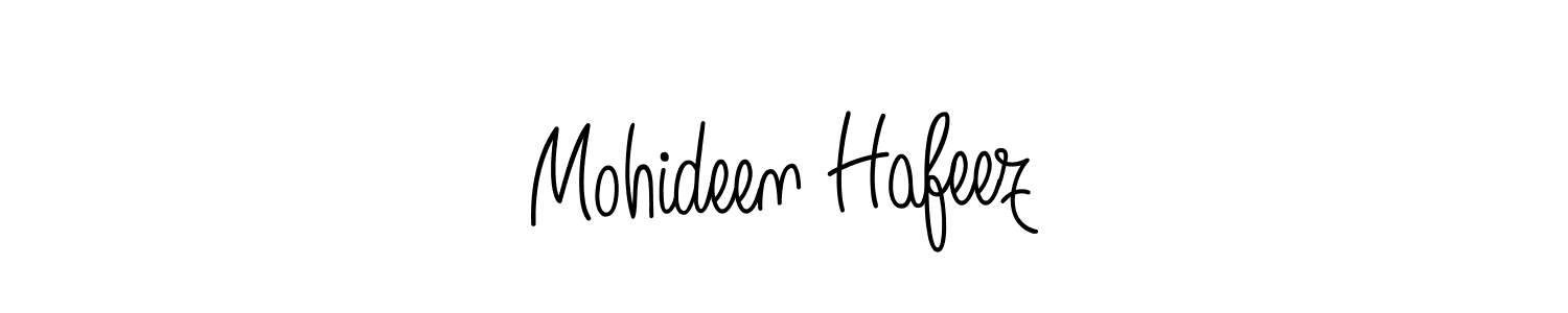 You should practise on your own different ways (Angelique-Rose-font-FFP) to write your name (Mohideen Hafeez) in signature. don't let someone else do it for you. Mohideen Hafeez signature style 5 images and pictures png